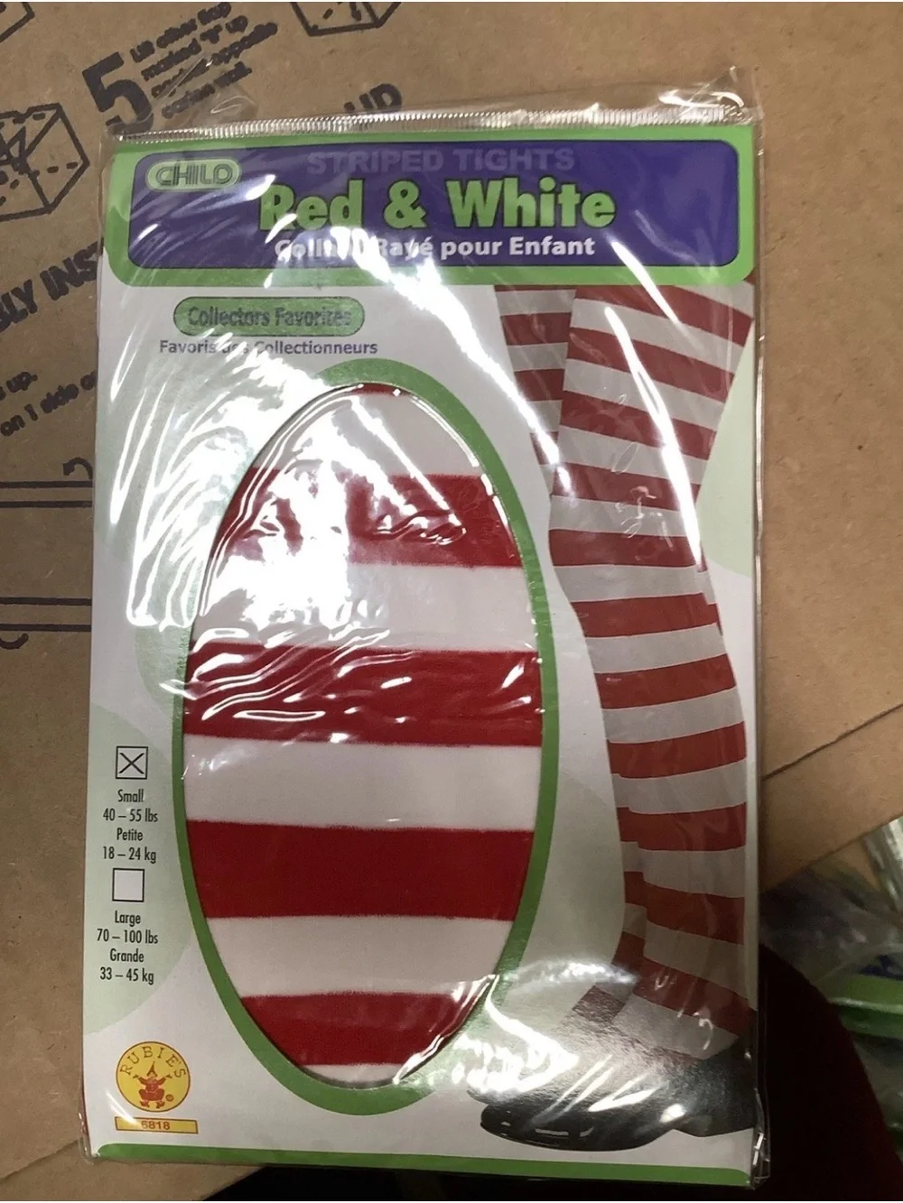 Rubie's Costume Child White/Red Stripe Tights Costume